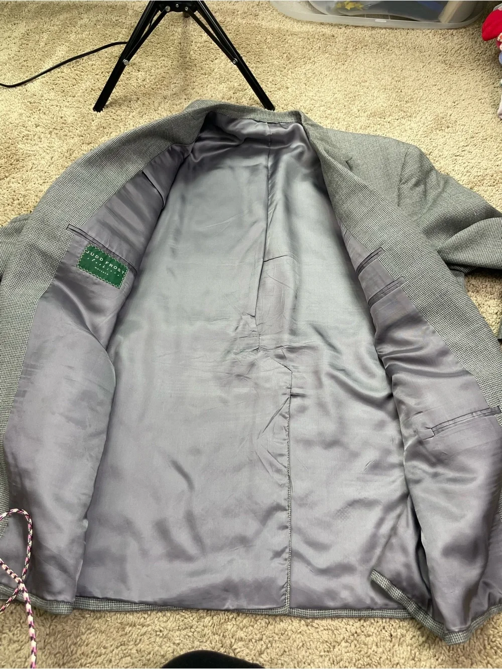 Men's Light Gray Two-Button Blazer